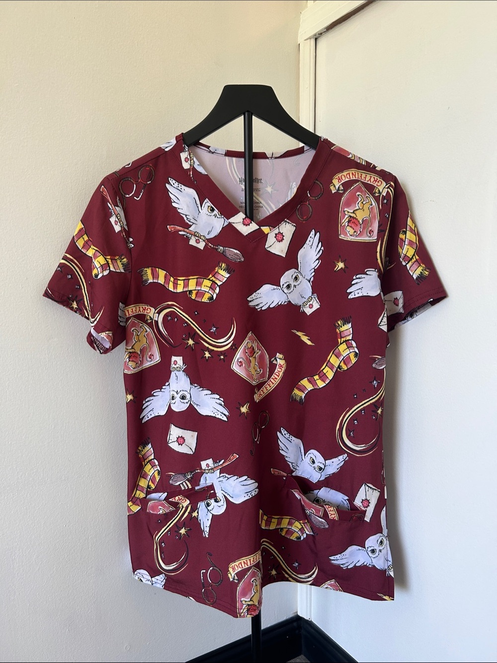 Happy Potter Gryffindor scrub top